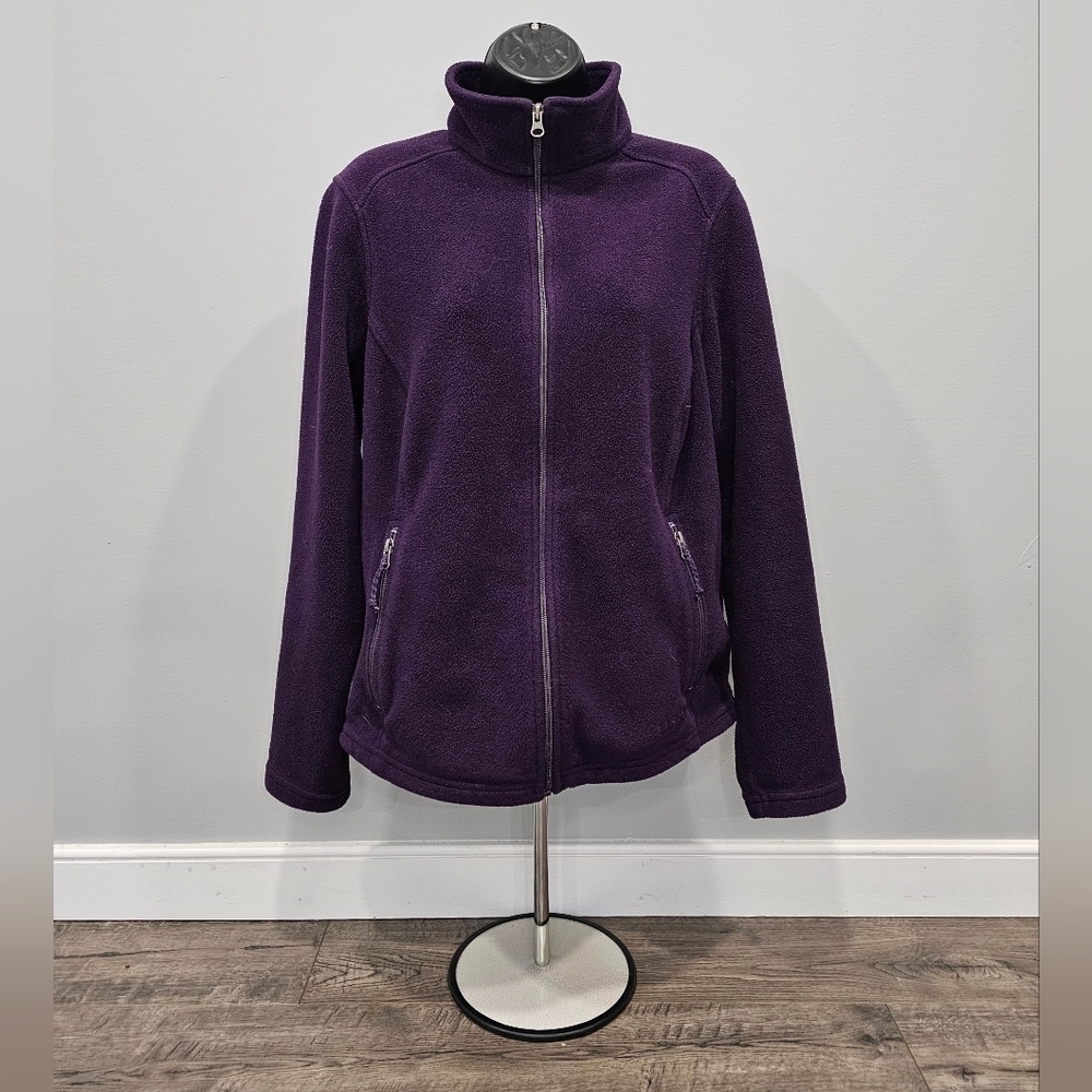 L.L. Bean Ladies Full-Zip Purple Polartec Fleece Jacket - Size (L) - Preloved